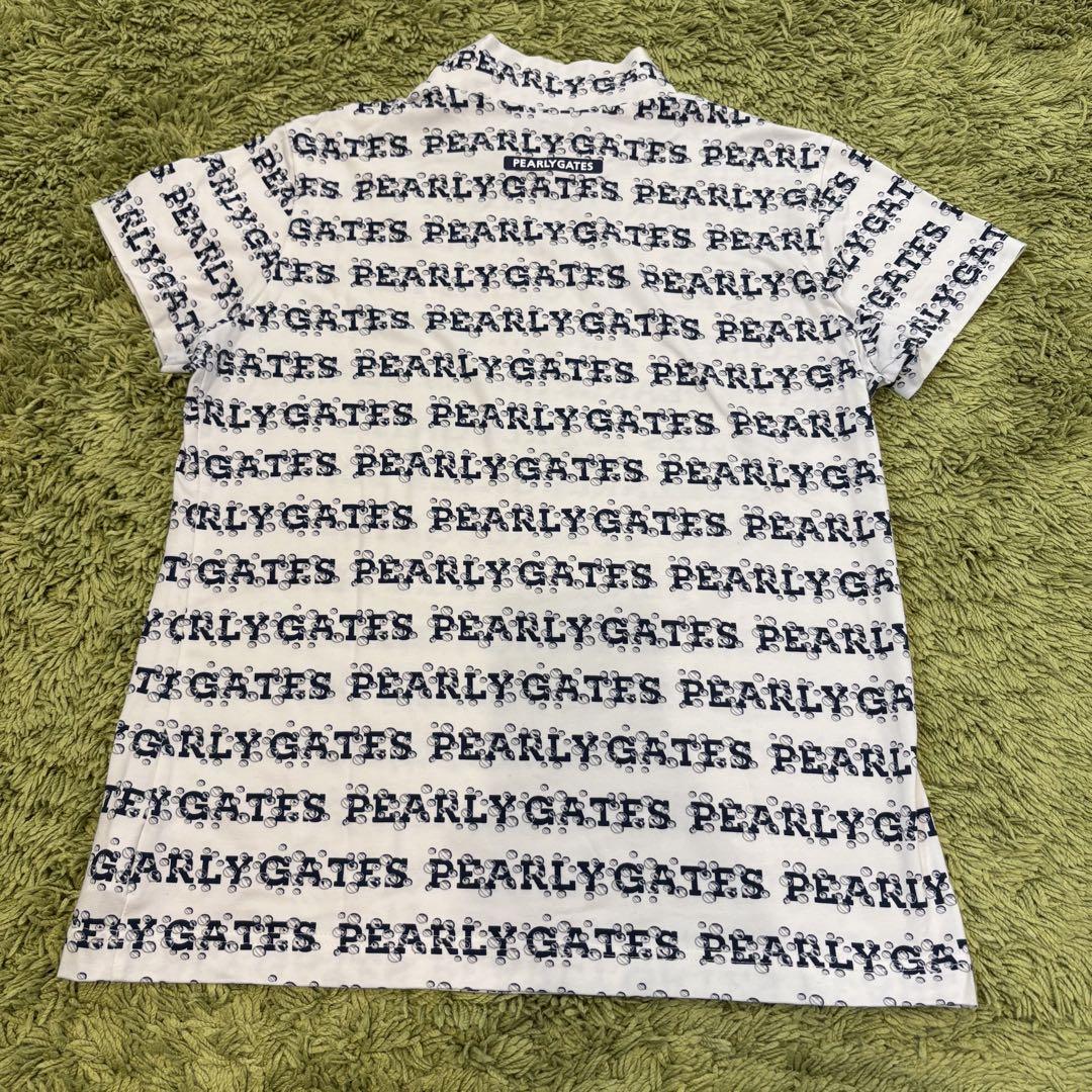 PEARLYGATES 半袖モックネック tシャツ 総柄 ホワイト サイズ0