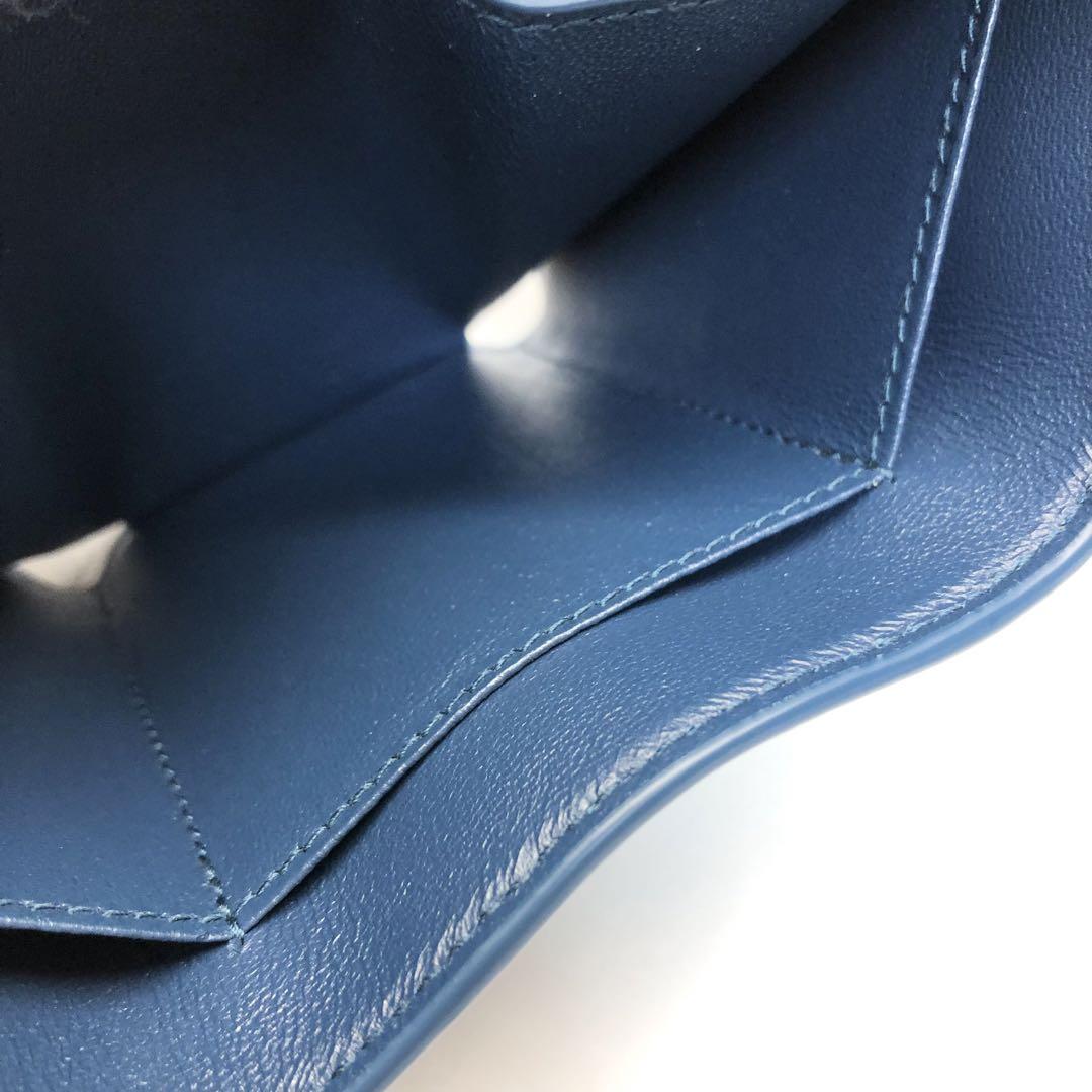 【美品　箱付】　バレンシアガ  三つ折り　財布  ミニ財布 ブルー