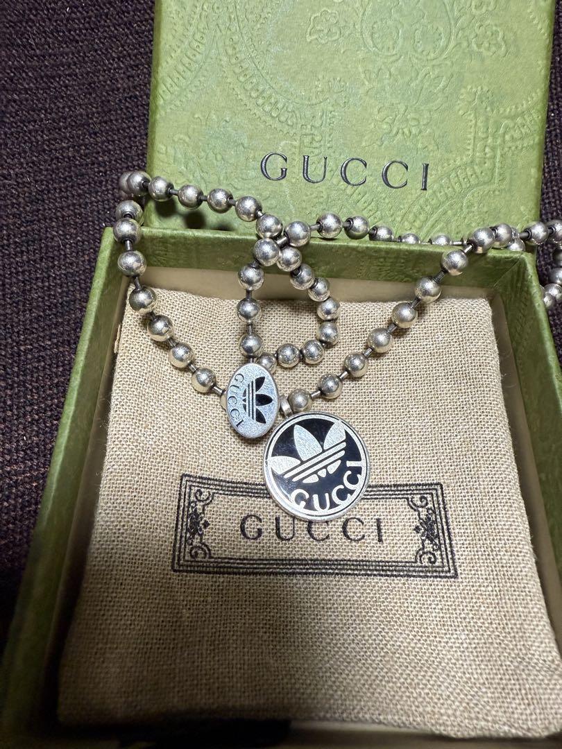 【新品未使用】GUCCI adidasコラボ シルバービーズ ネックレス