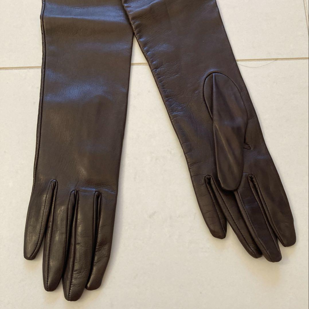 未使用、ブルマリン　レザー ロンググローブ