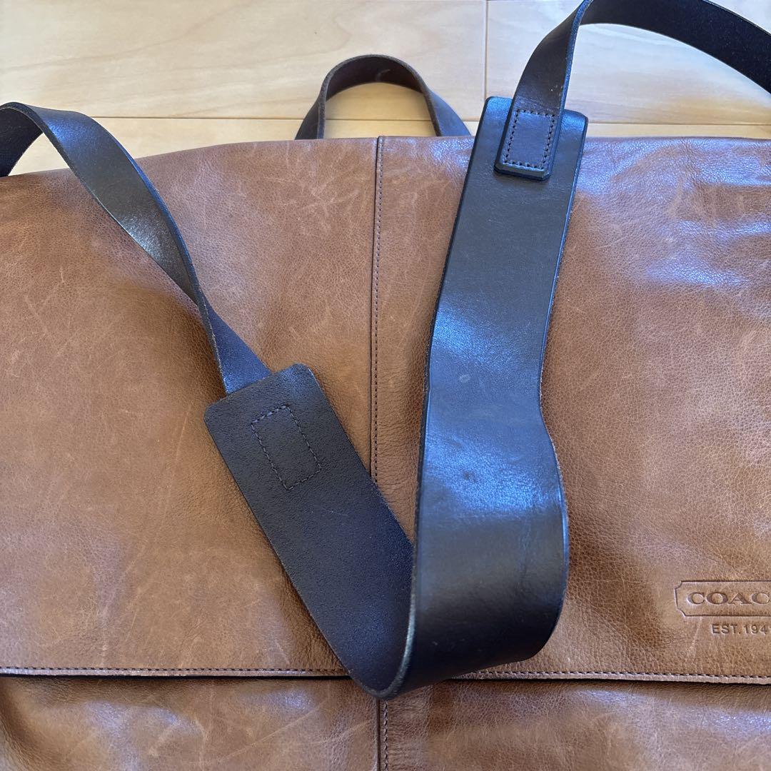コーチ COACH ブラウンレザー ショルダーバッグ