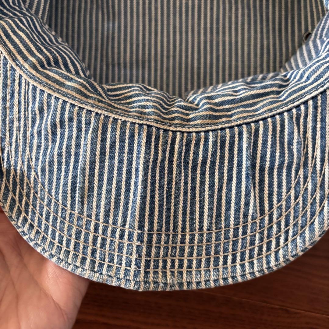 70s USA製 Leeリー パッチ付き ヒッコリー ワークキャップ 56cm