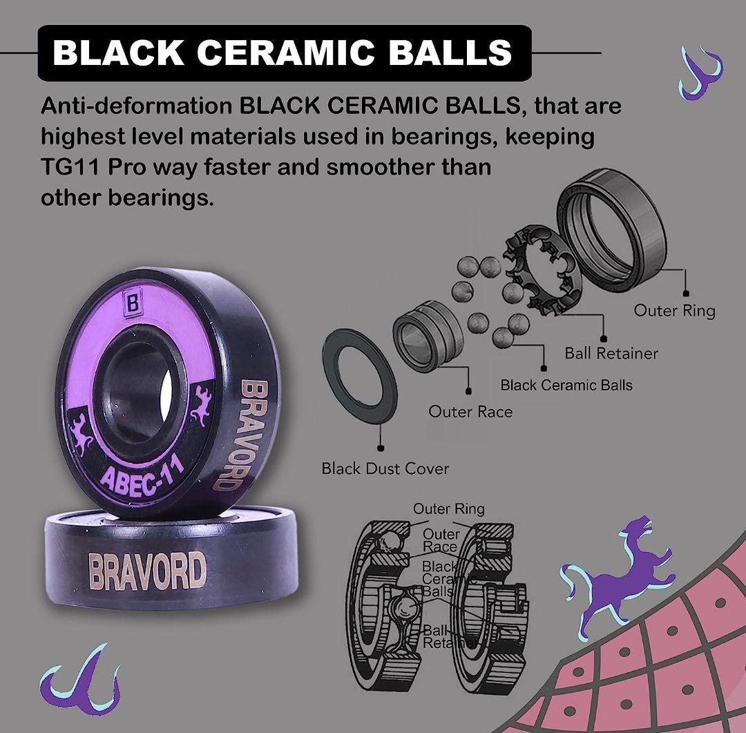 スケートボード ベアリング BRAVORD TG 11 クルーザー ロングボード