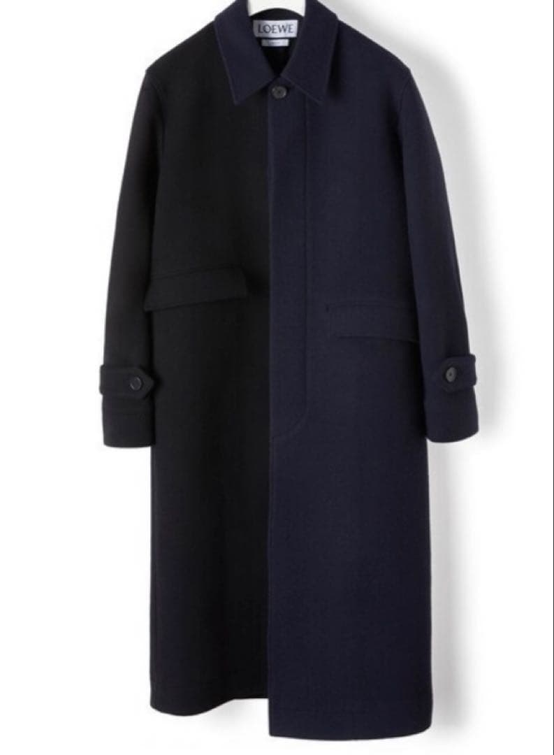 新品未使用　LOEWE ウール　カシミヤ　コート　ロエベ ロエベ LOEWE ステンカラー ウール カシミヤ メルトン コート 比翼