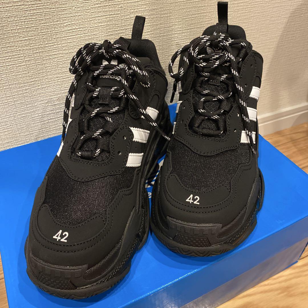BALENCIAGA ブラック/ホワイト スニーカー 42