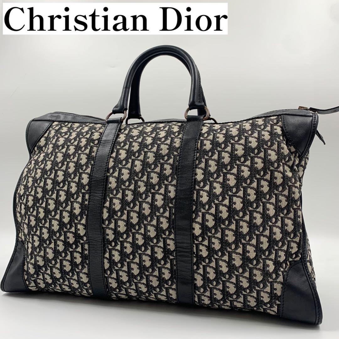 【✨美品✨】クリスチャンディオール ボストンバッグ トロッター ネイビー