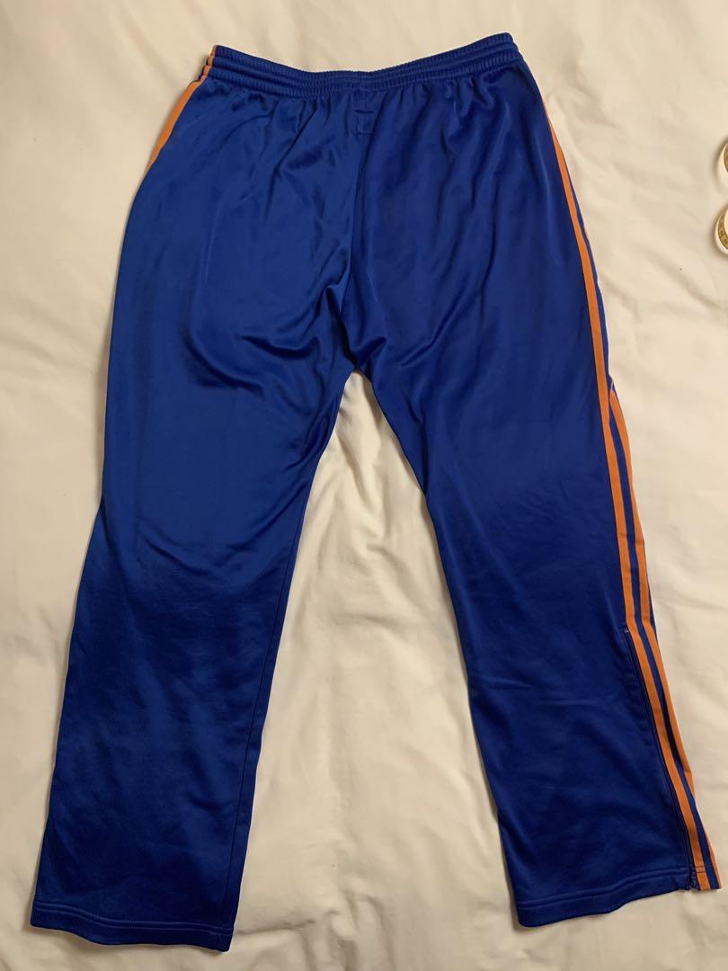 adidas ジャージ　青 オレンジ 3本ライン