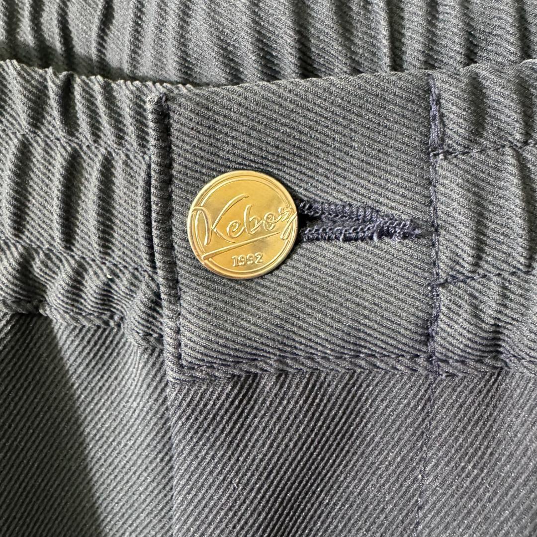 美品 Keboz ケボズ イージーワイドスラックスパンツ 日本製 刺繍ロゴ L