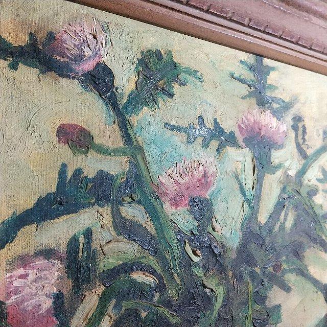 油絵 花瓶 額縁 インテリア