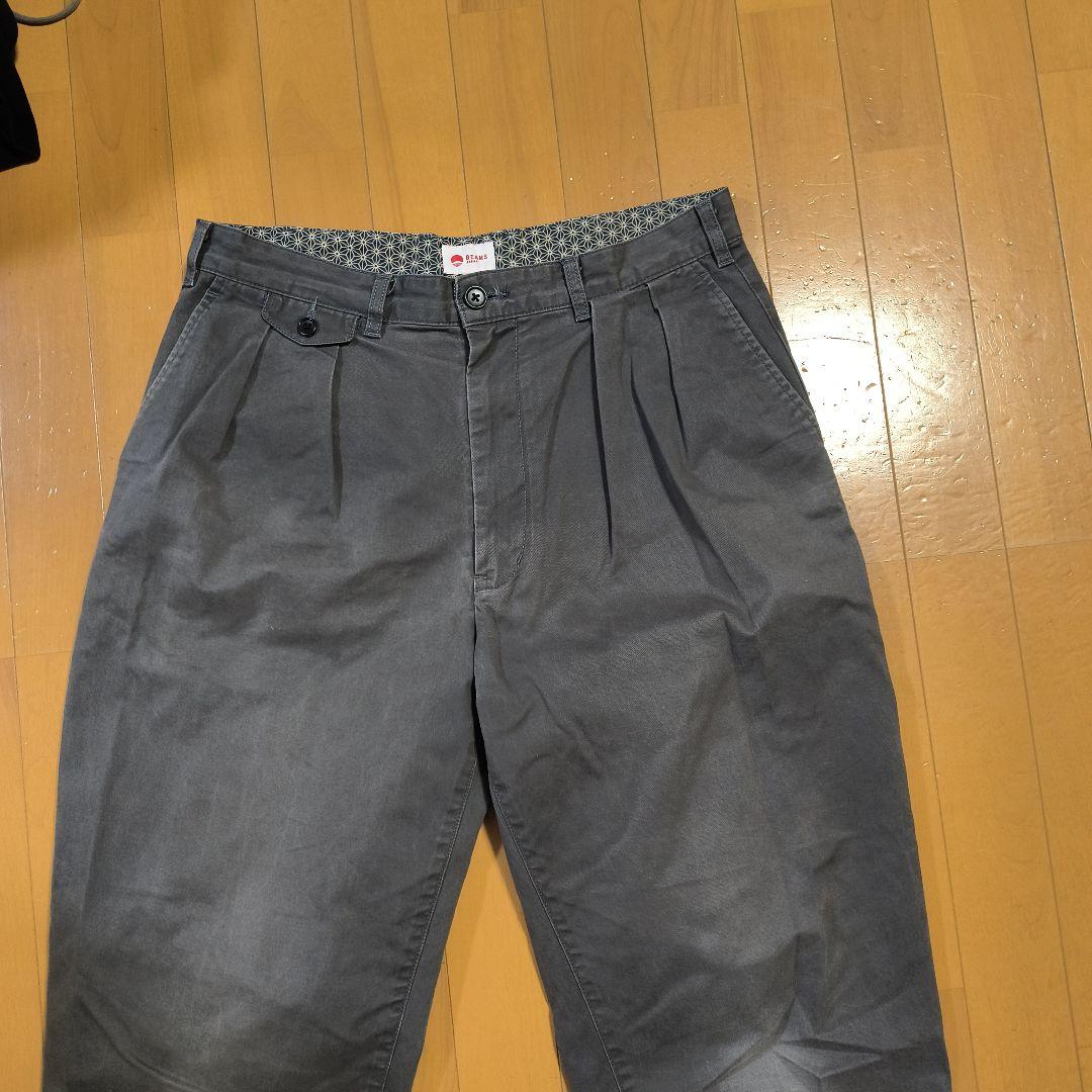 ビームスジャパンBEAMSJAPAN2プリーツチノLグレー