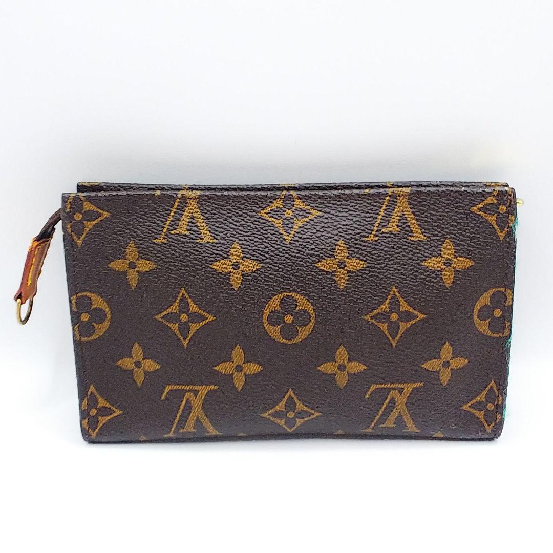 柔らかな質感の LOUIS VUITTON ルイヴィトン バケット用ポーチ ブラウン モノグラム バッグ