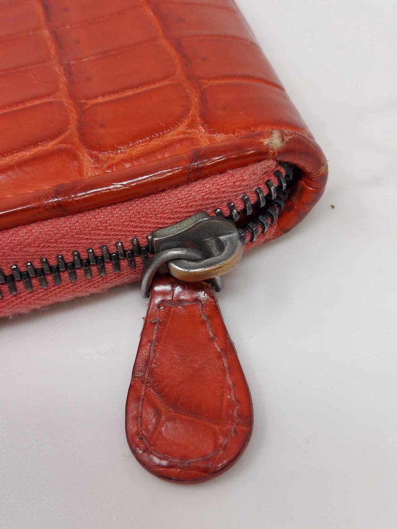 BOTTEGA VENETA 長財布 クロコジップ ラウンドファスナー