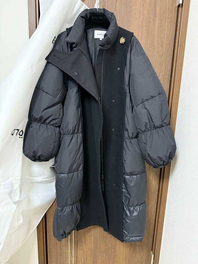 美品 enfold エンフォルド メルトン ダウンコート MELTON 36