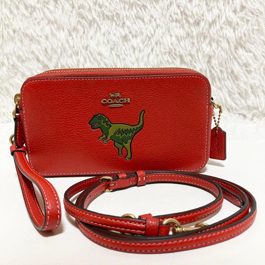 コーチ キラ クロスボディ レキシー 多機能 ミニショルダーバッグ 本革 レッド