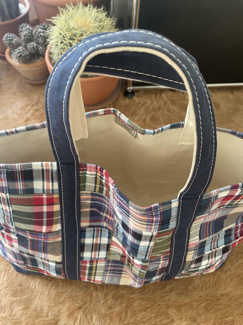 Llbean エルエルビーン　チェック柄トートバッグ 大きめ