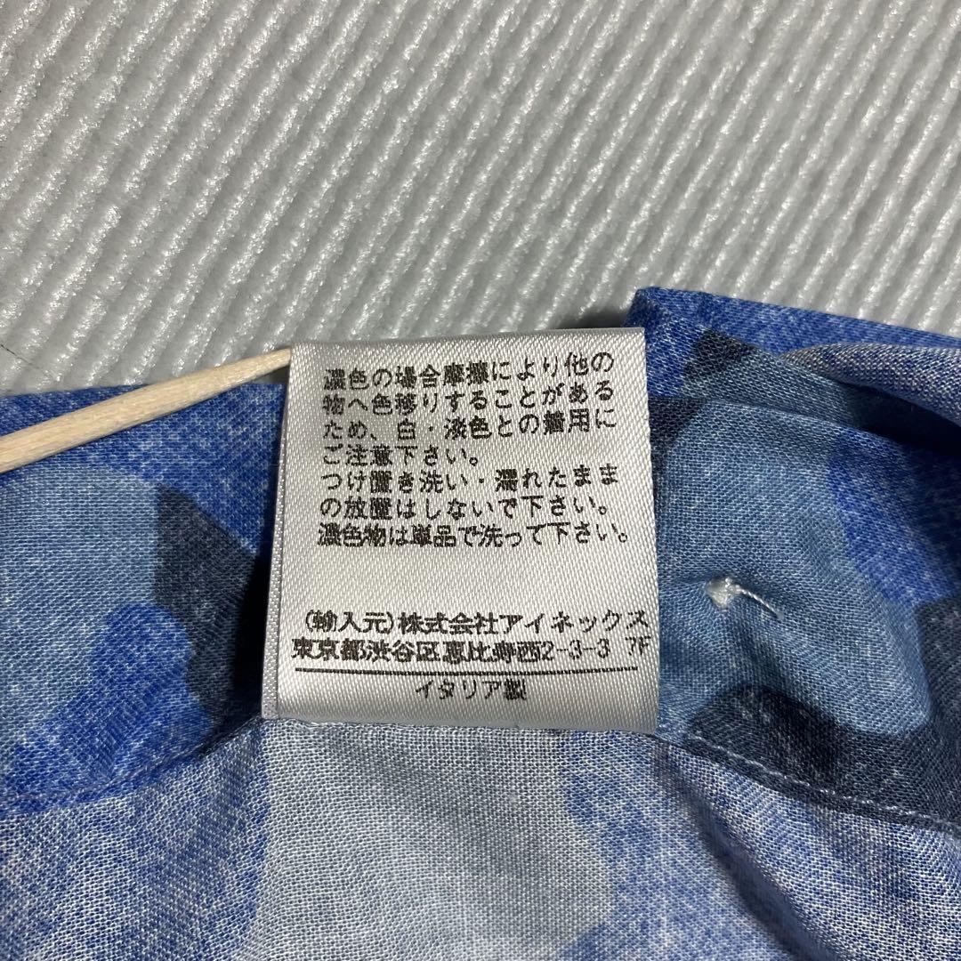 【希少古着】Emme te. Enne イタリア製 カモ柄 迷彩シャツ 青M