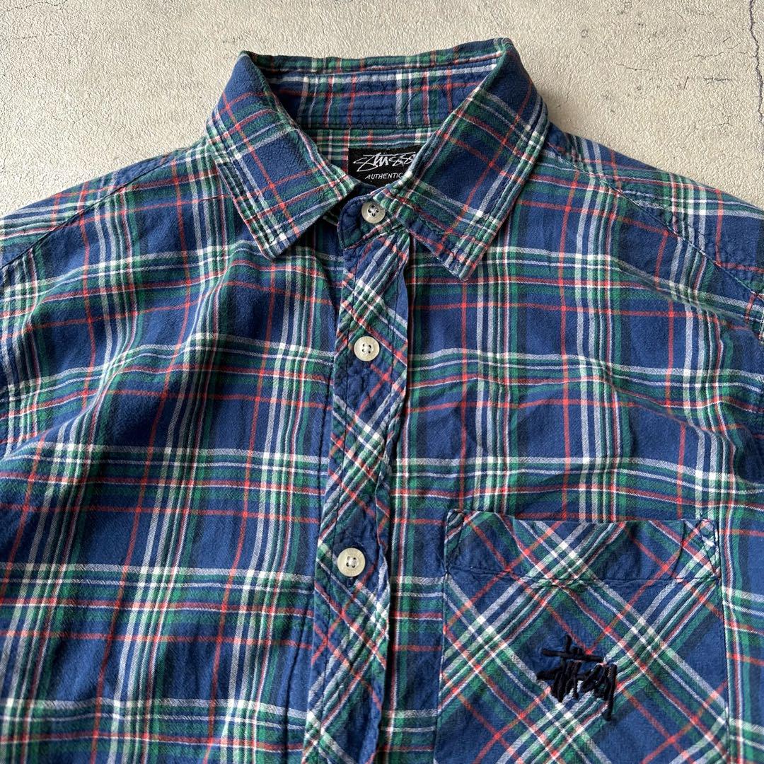 00's stussy ステューシー シャツ 長袖 チェック柄 ロゴ