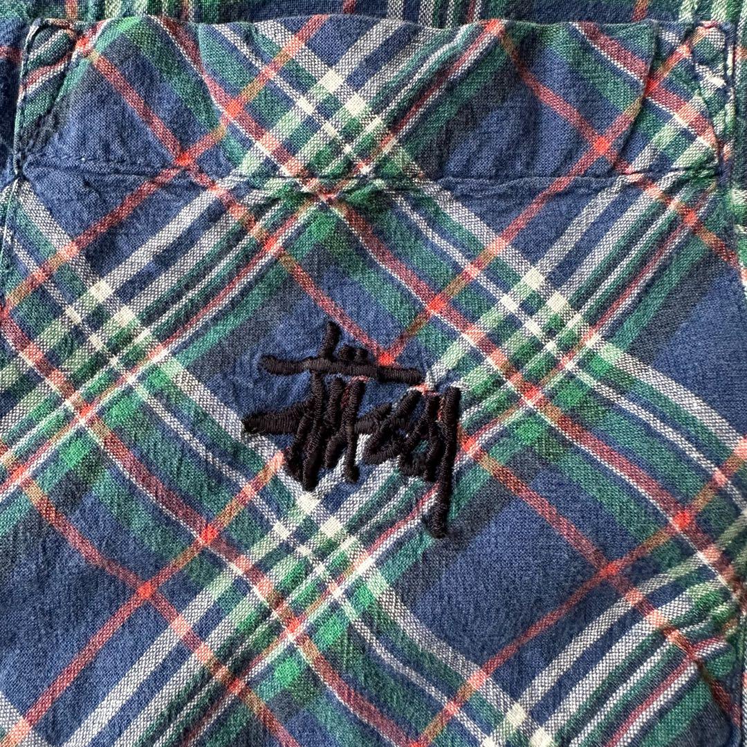 00's stussy ステューシー シャツ 長袖 チェック柄 ロゴ