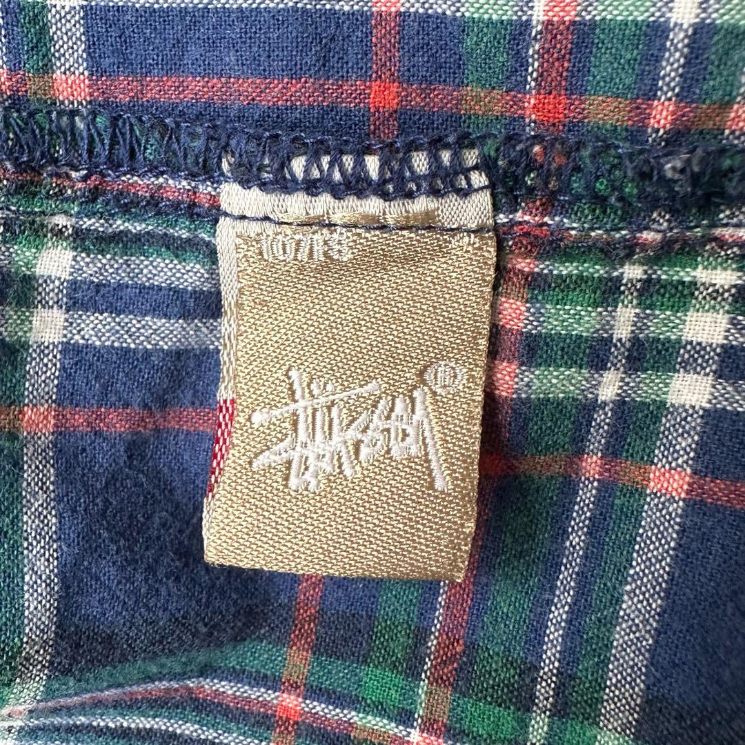 00's stussy ステューシー シャツ 長袖 チェック柄 ロゴ