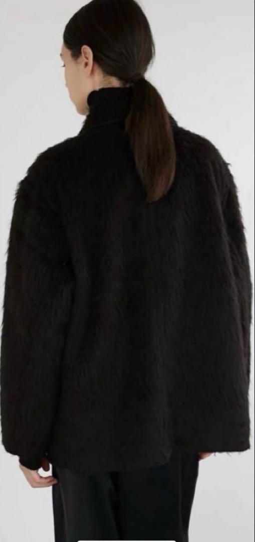 ジャケット・アウター LA PEAU DE GEM shaggy middle coat black la peau de gem shaggy middle coat black