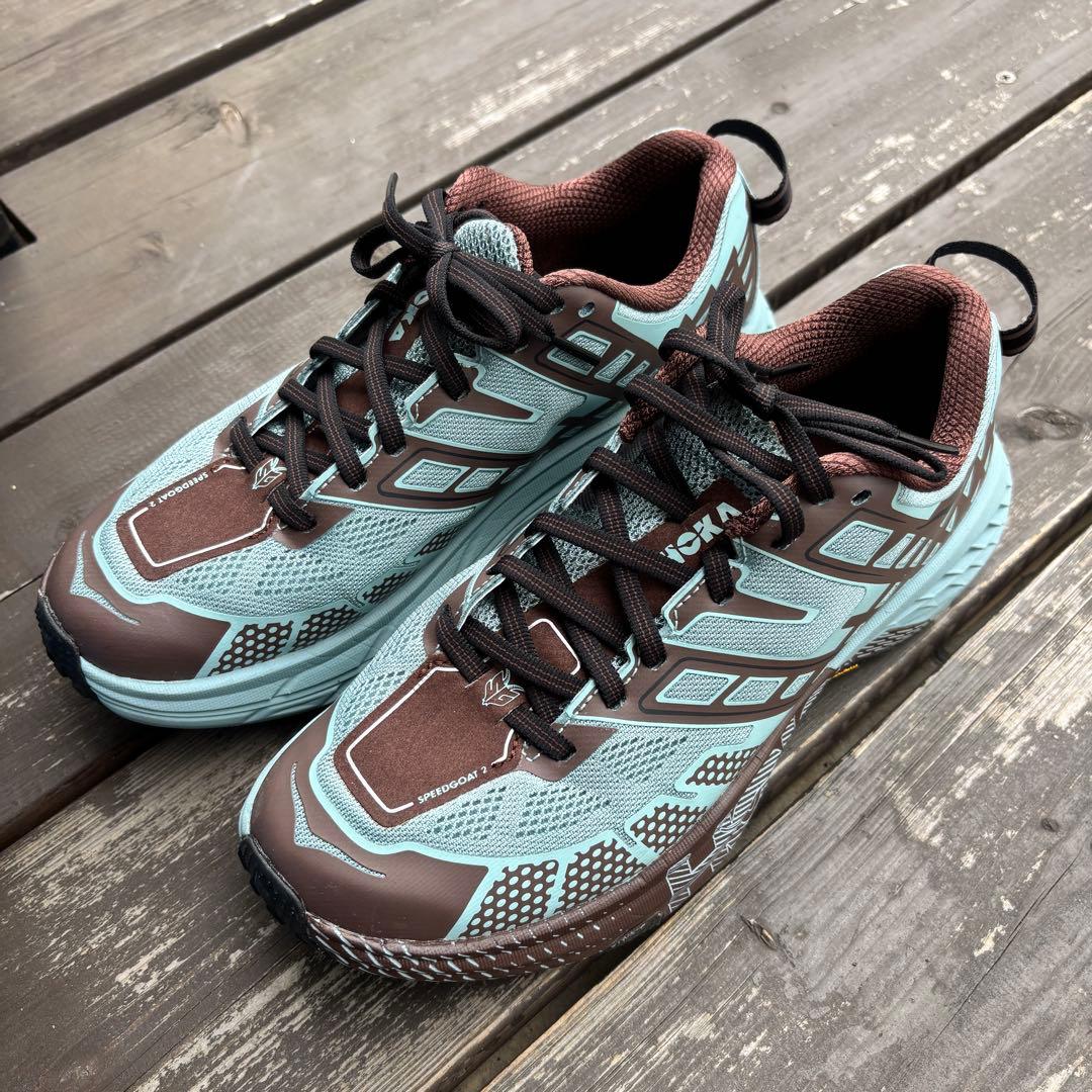 HOKA SPEEDGOAT 2 24.5cm ブラウン ライトブルーHOKA HOKA ONEONE