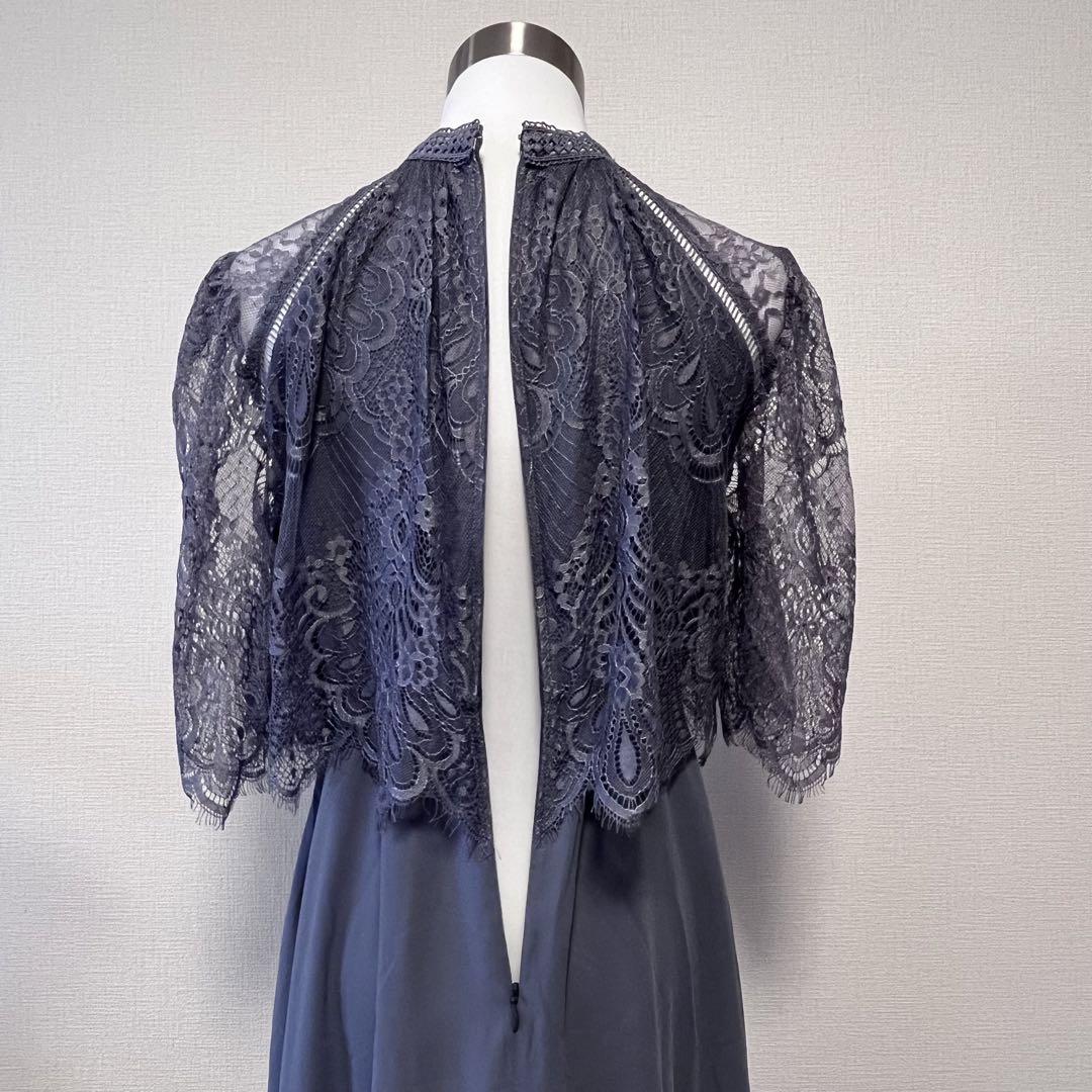 【新品】結婚式 ドレス お呼ばれ プチハイネックフレアレース 13 XL