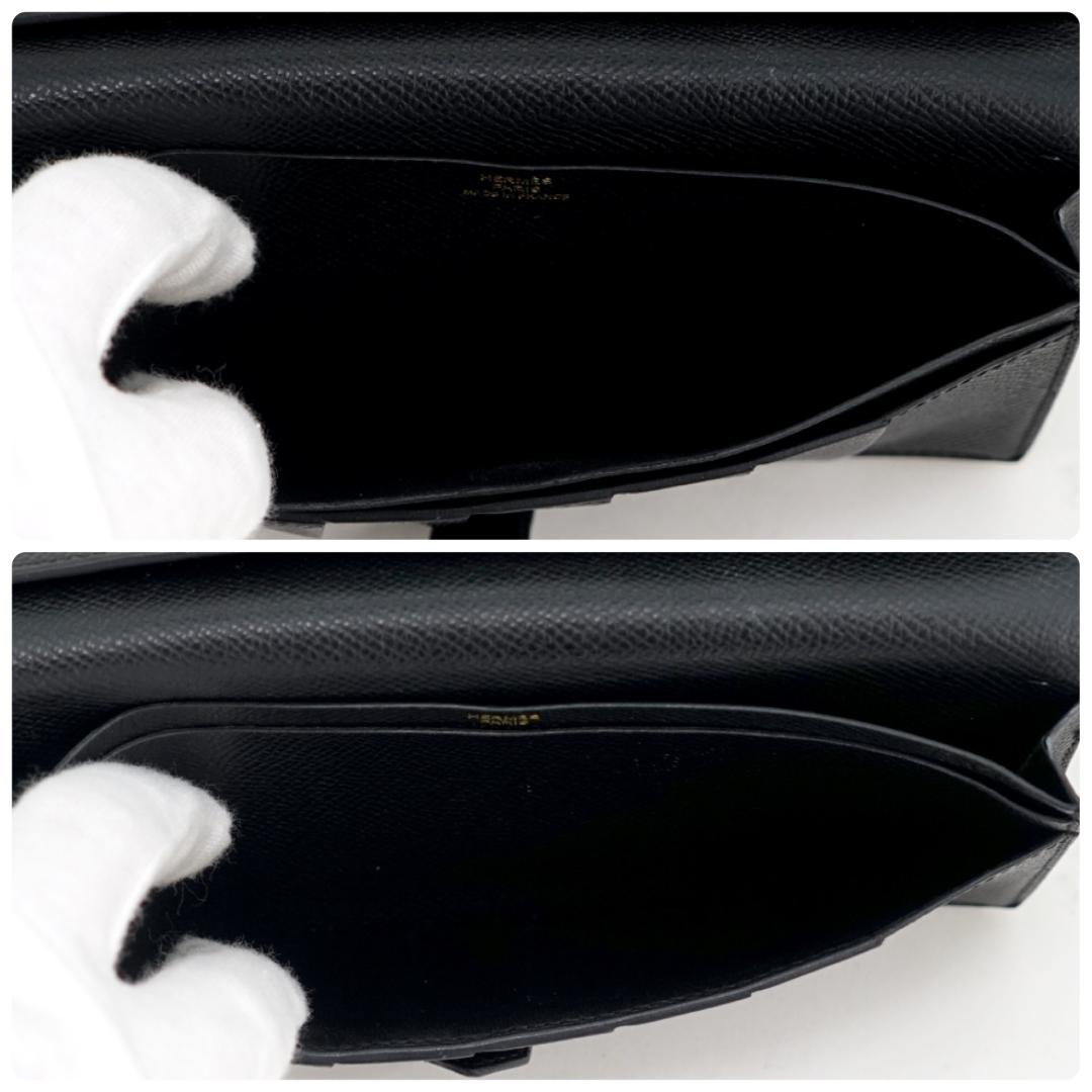 良品◆HERMES エルメス ベアンスフレ 長財布 ヴォーエプソン ブラック