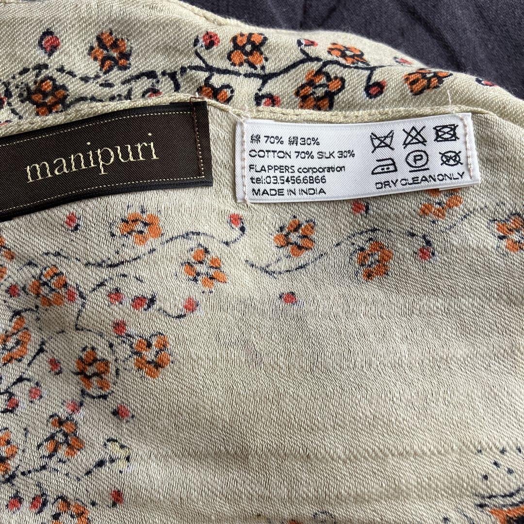 manipuri 花柄ストール　美品