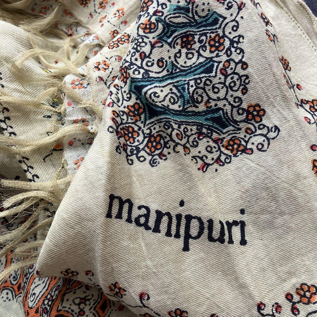 manipuri 花柄ストール　美品
