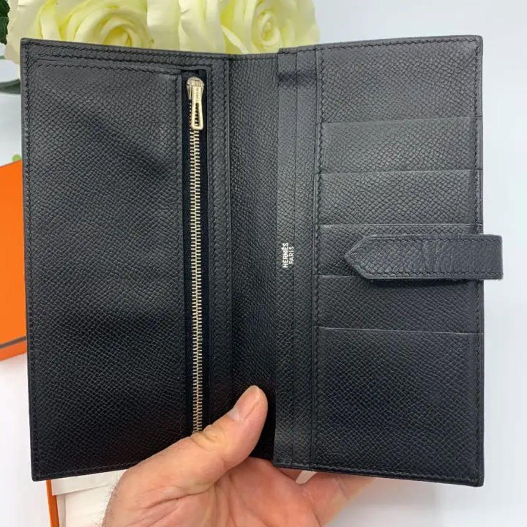 HERMES エルメス ベアンスフレ 長財布 ブラック 黒 ヴォー