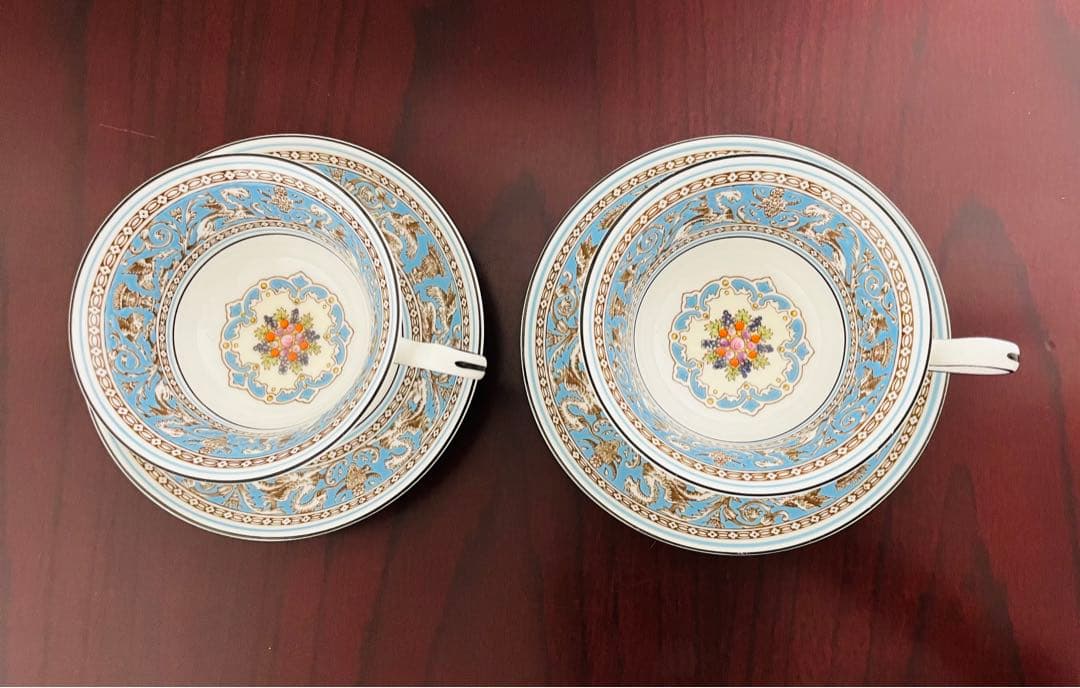 ウェッジウッド フロレンティーンターコイズ カップ&ソーサー 2客 ウェッジウッド