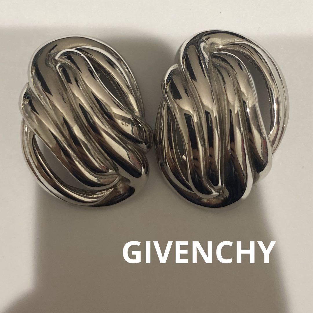 GIVENCHY ヴィンテージおおぶりイヤリング　シルバーカラー