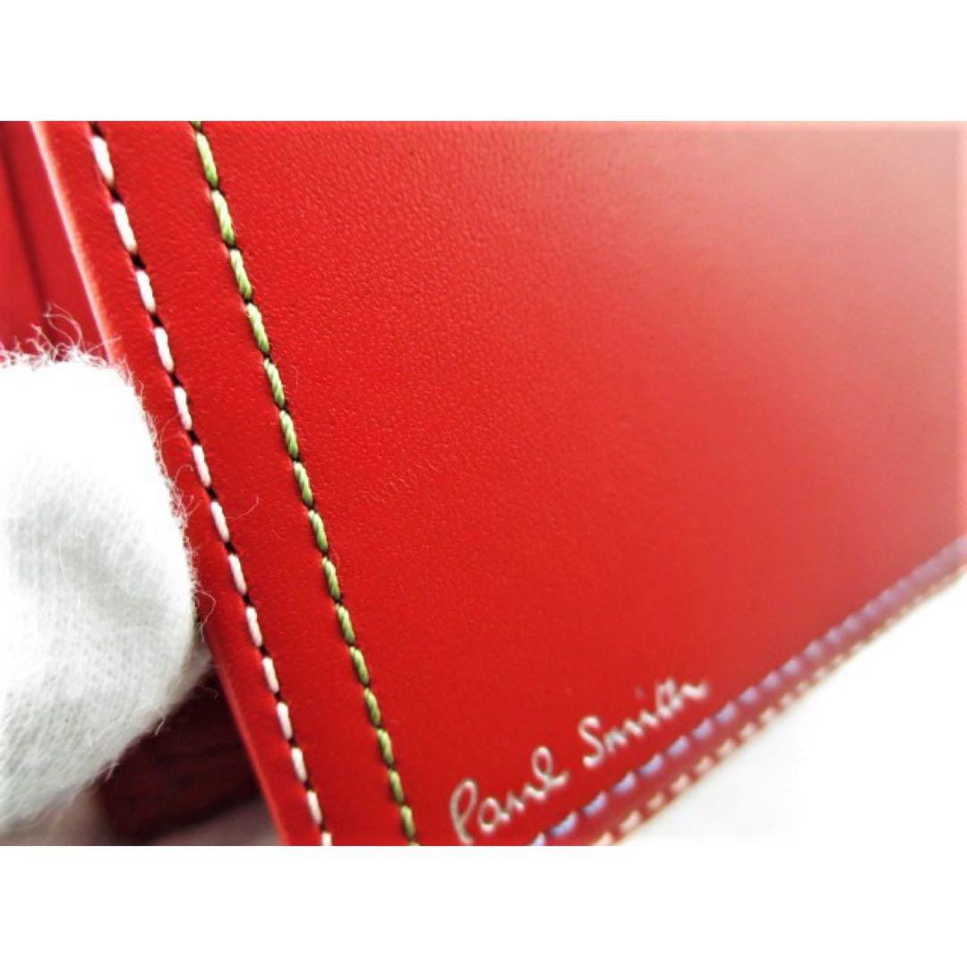 ☆お買い得☆新品☆箱付 ポールスミス 人気4色ステッチ 折り財布 赤☆ ☆お買い得☆新品☆箱付 ポールスミス 人気4色ステッチ 折り財布 赤☆
