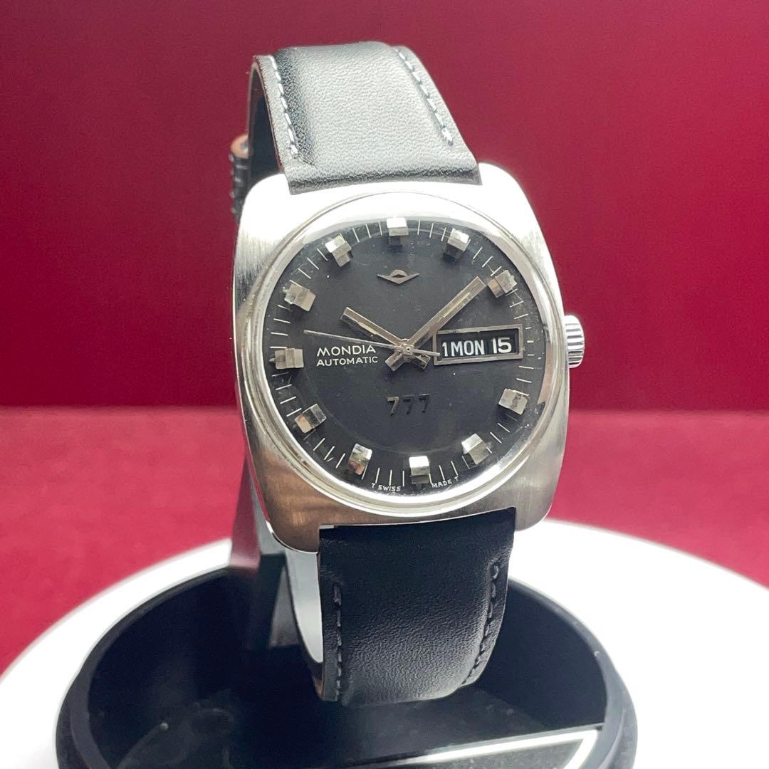 ★希少 60s MONDIA 777 スイス製 自動巻 革ベルトBAMBI製新品 ★希少 60s MONDIA 777 スイス製 自動巻 革ベルトBAMBI製新品