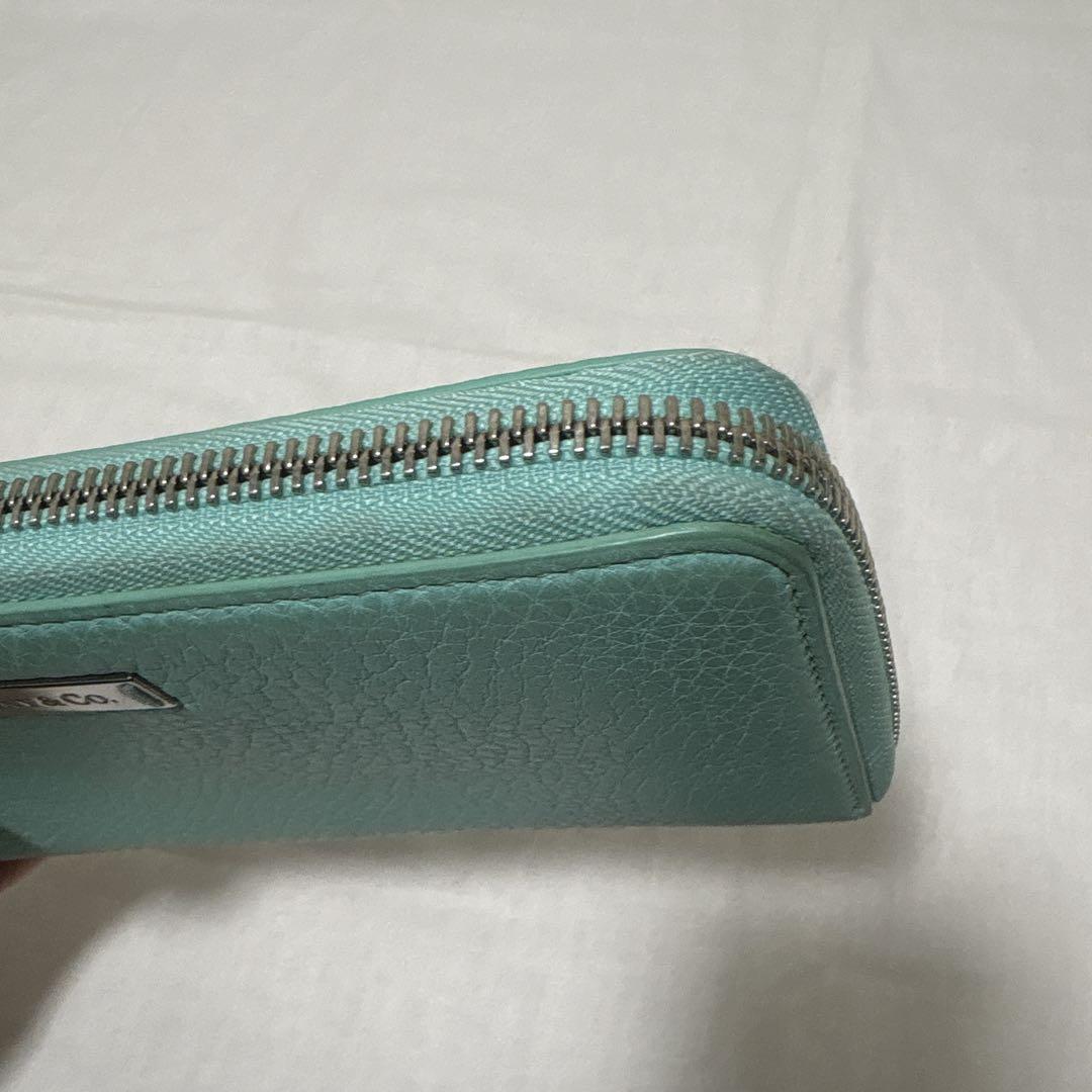 Tiffany＆Co. レディース　長財布　ラウンドファスナー レザー ブルー