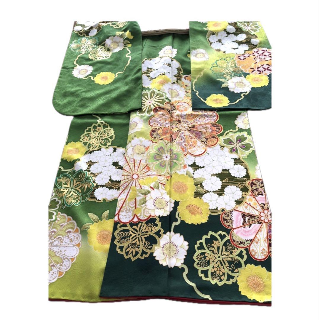 即購入⭕️美品❤️振袖❤️セット売り❤️成人式★前撮り★緑★フルセット★草履★ショール★