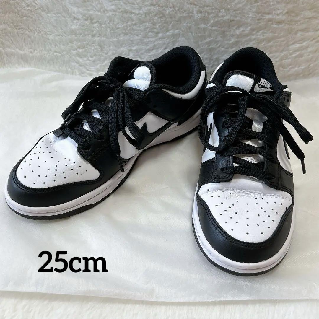 NIKE WMNS DUNK LOW WHITE BLACK 25cm