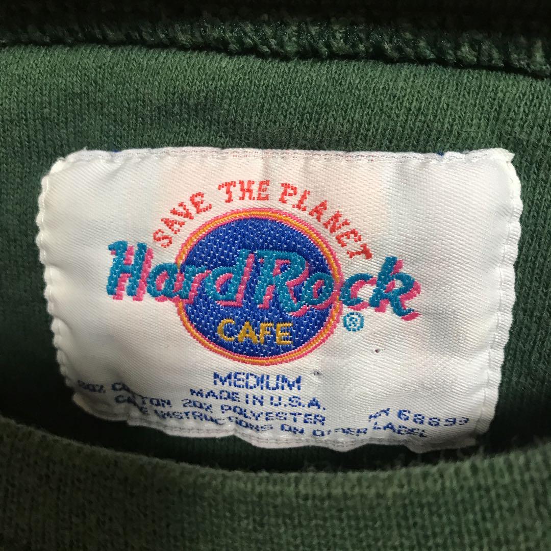 90's Hard Rock Cafe スウェット グリーン Mサイズ