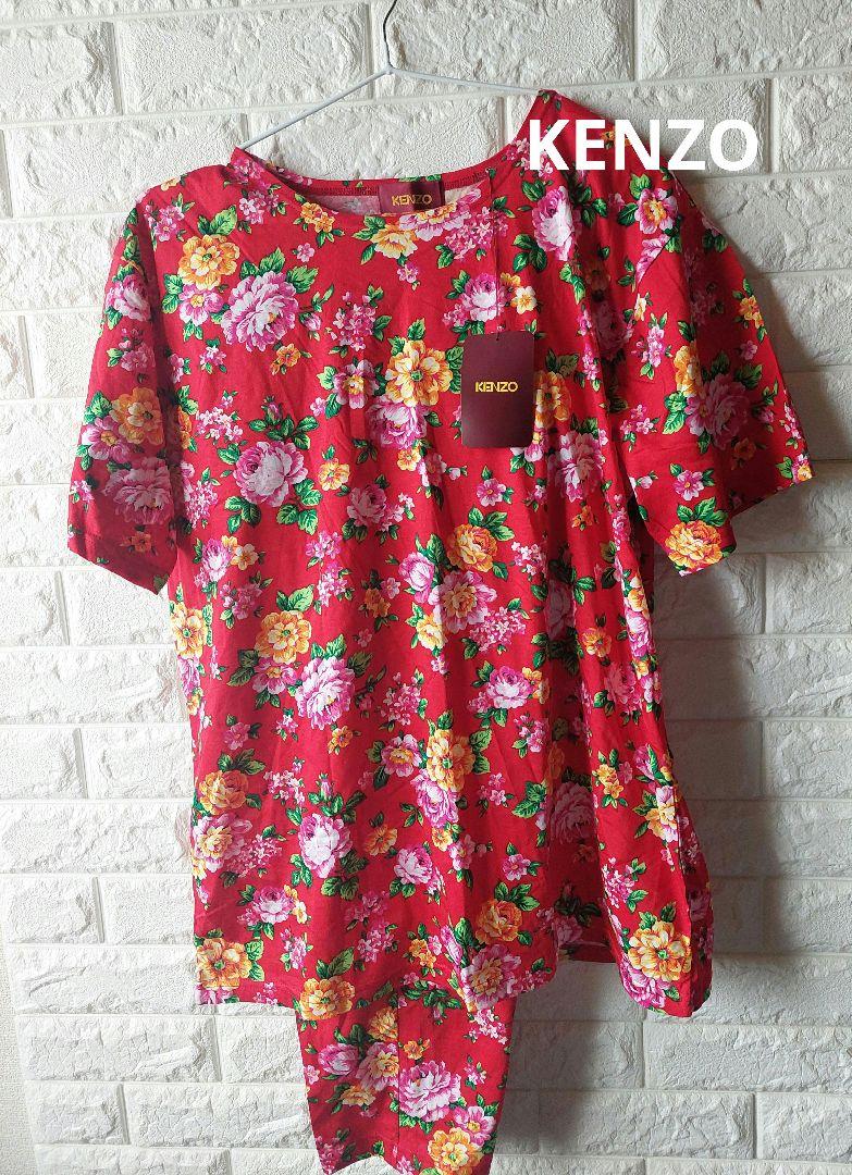 希少 新品 KENZO 花柄ルームウェア パジャマ 赤 - メルカリ