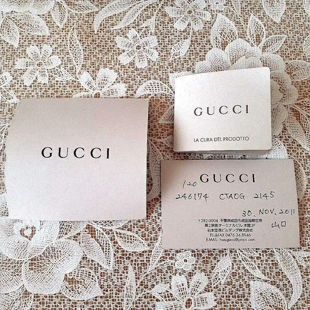 【未使用】GUCCI グッチ ブラックレザー ポーチ　表革製　黒