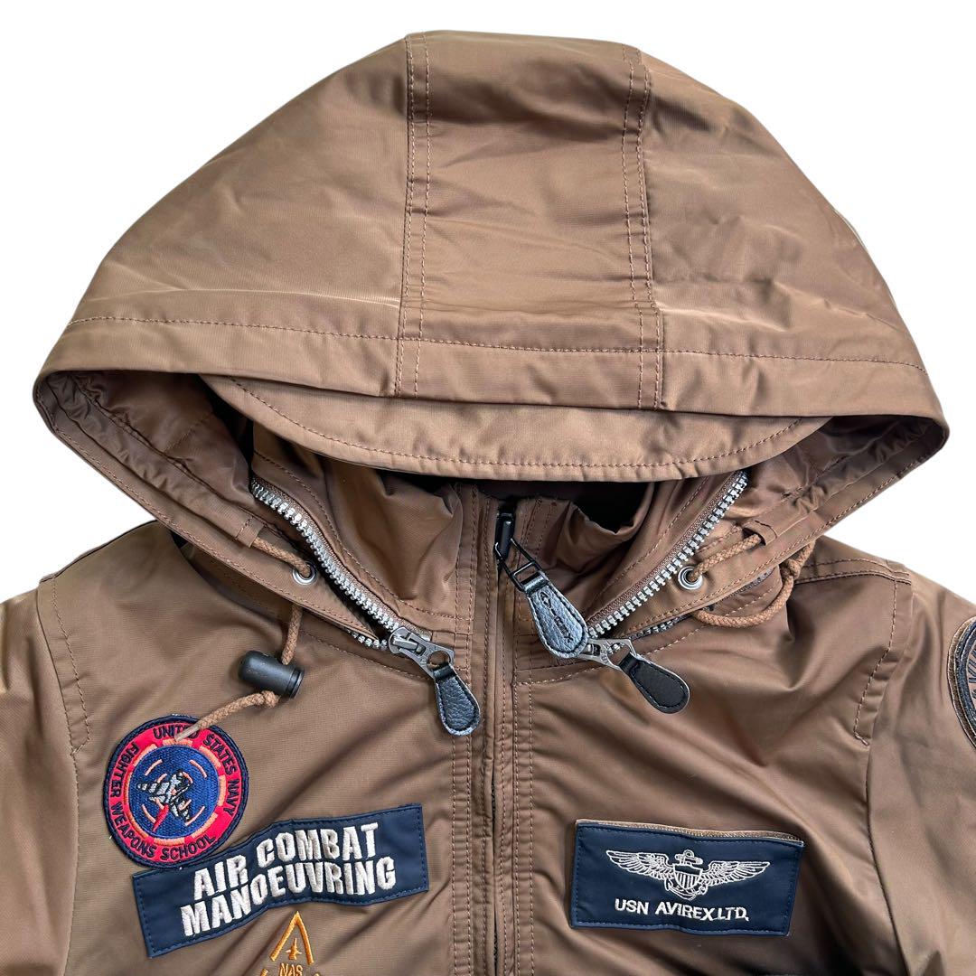 AVIREX TOPGUN トップガン フライトジャケット ブラウン M 刺繍