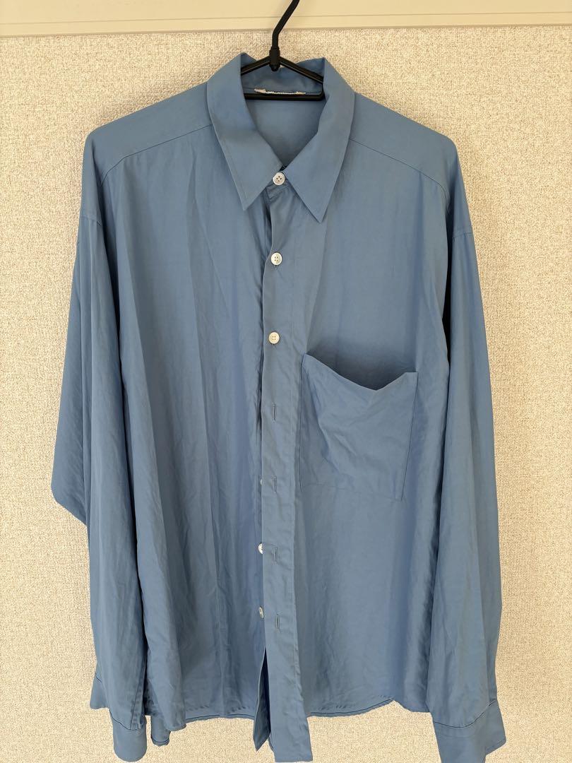 Auralee Washed Finx Twill Big Shirt Blue | Cultizm