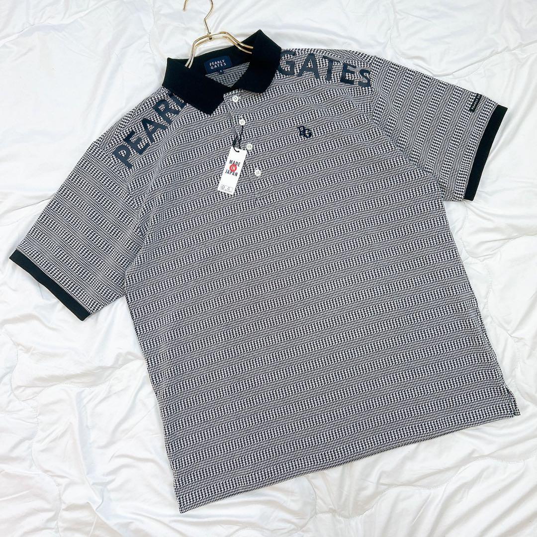 新品未使用 24ss PEARLY GATES 千鳥ジャガード柄 半袖ポロシャツ
