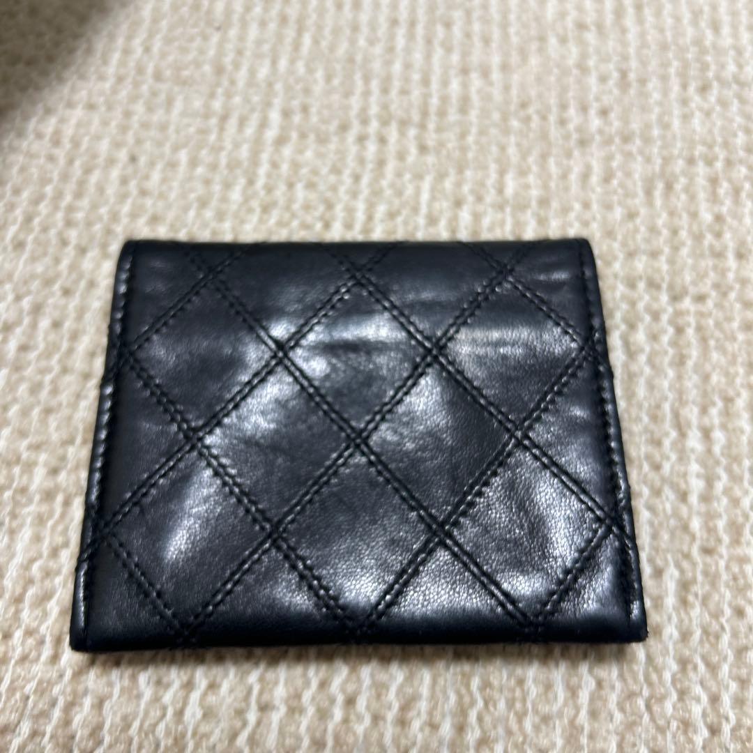 CHANEL ブラック レザー カードケース コインケース CHANEL ブラック レザー カードケース コインケース