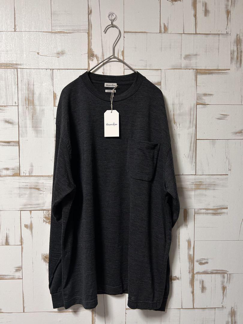 【美品・タグ有】steven alan ウールロンT Mサイズ ダークグレー