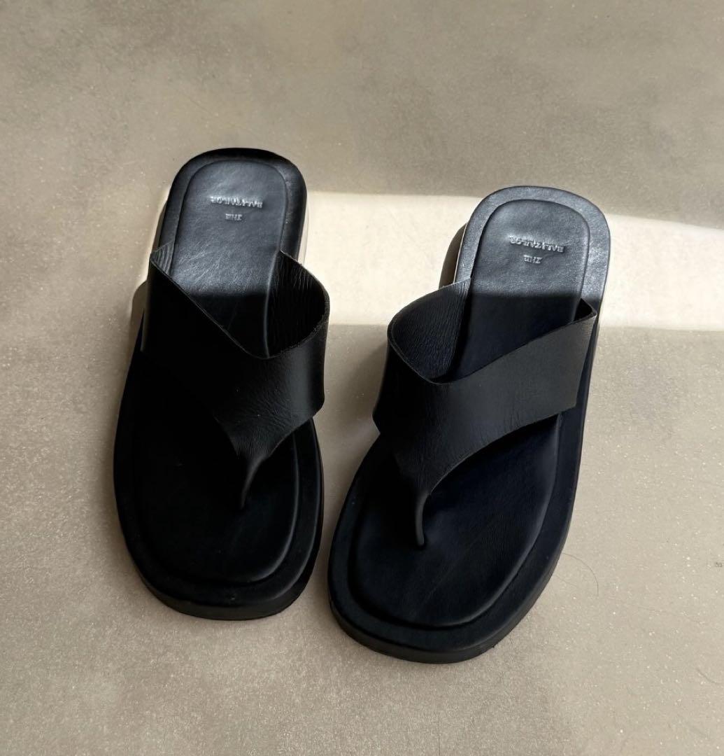 THE BALI TAILOR ブラック トングサンダル レザー 38サイズ