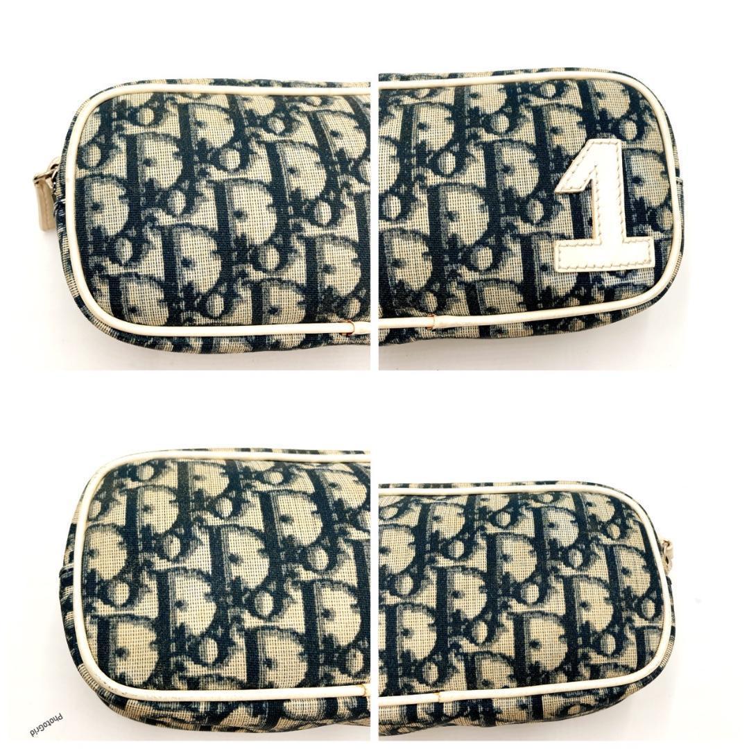Christian Dior ディオール　ポーチ　トロッター　ネイビー　0502 Christian Dior ディオール ポーチ トロッター ネイビー 0502