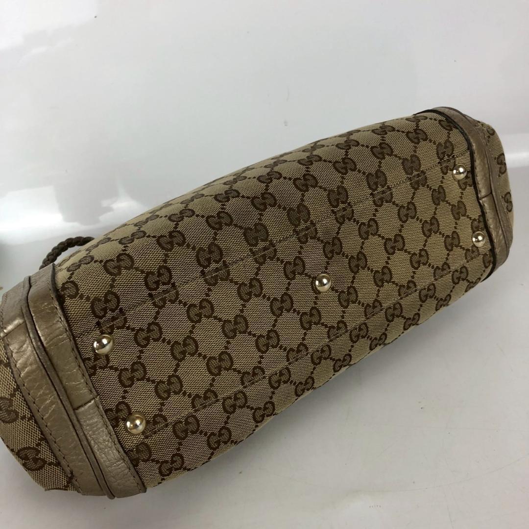 GUCCI グッチ GGキャンバス レザー トートバッグ タッセルチャーム