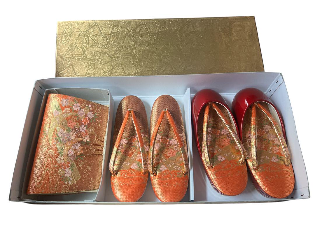 草履セット 桜柄 和装小物 バッグセット 振袖 着物 防寒草履 成人式 Lサイズ
