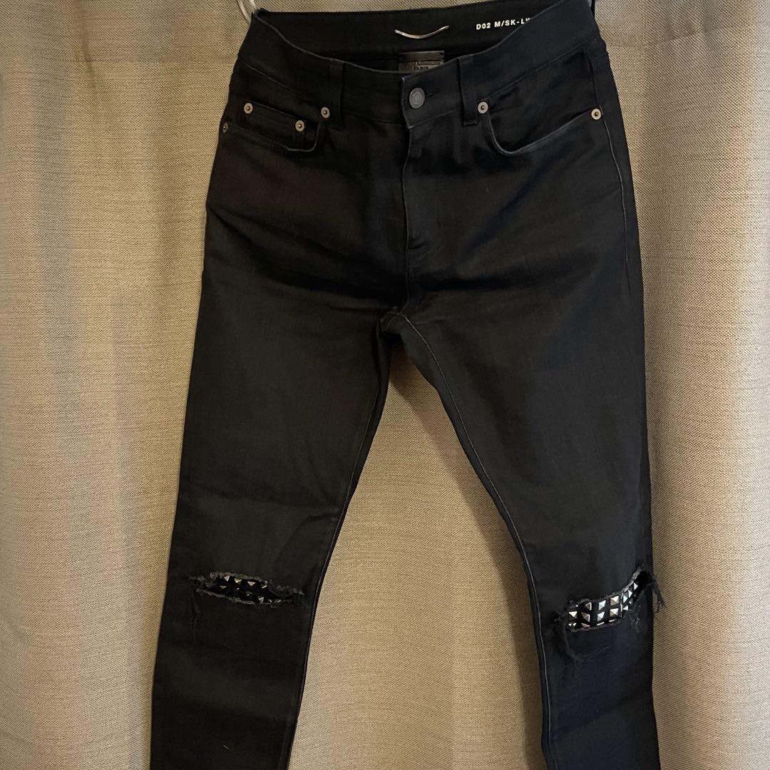 定率割引 西日本 Saint パンツ デニム スタッズ クラッシュ Paris Laurent パンツ